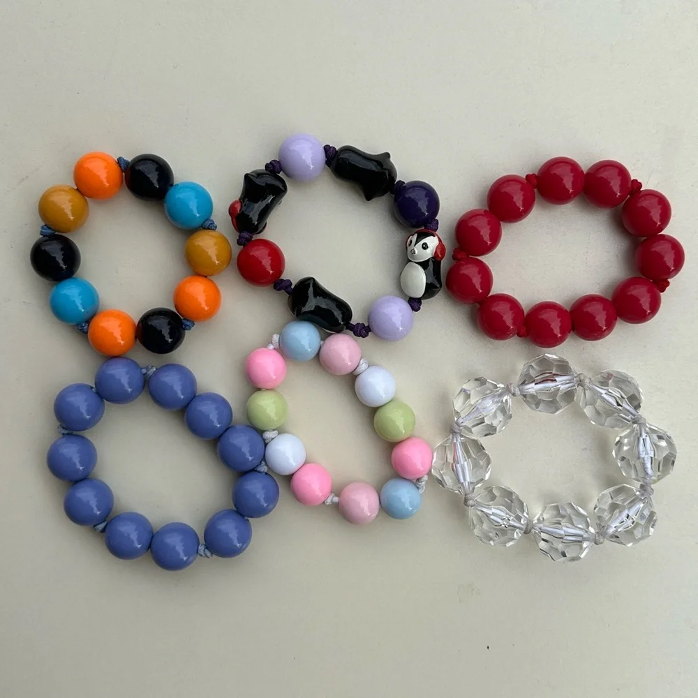 Gymboree Faceted Clear Bead Stretch Bracelet